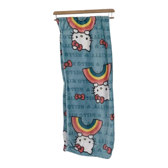 Hello Kitty & Rainbow Silk Touch Throw Blue Blanket 50x70” Hard To Find NWT - Picture 3 of 6